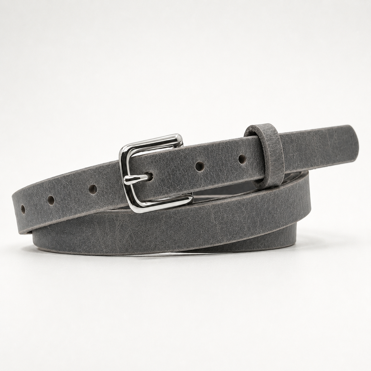 title=Women's Skinny Leather Belt 3/4"
