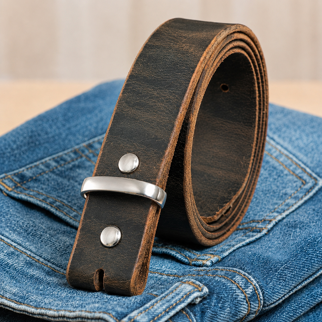 title=Buffalo Leather Belt Strap 1.5"; color=Crazy Horse