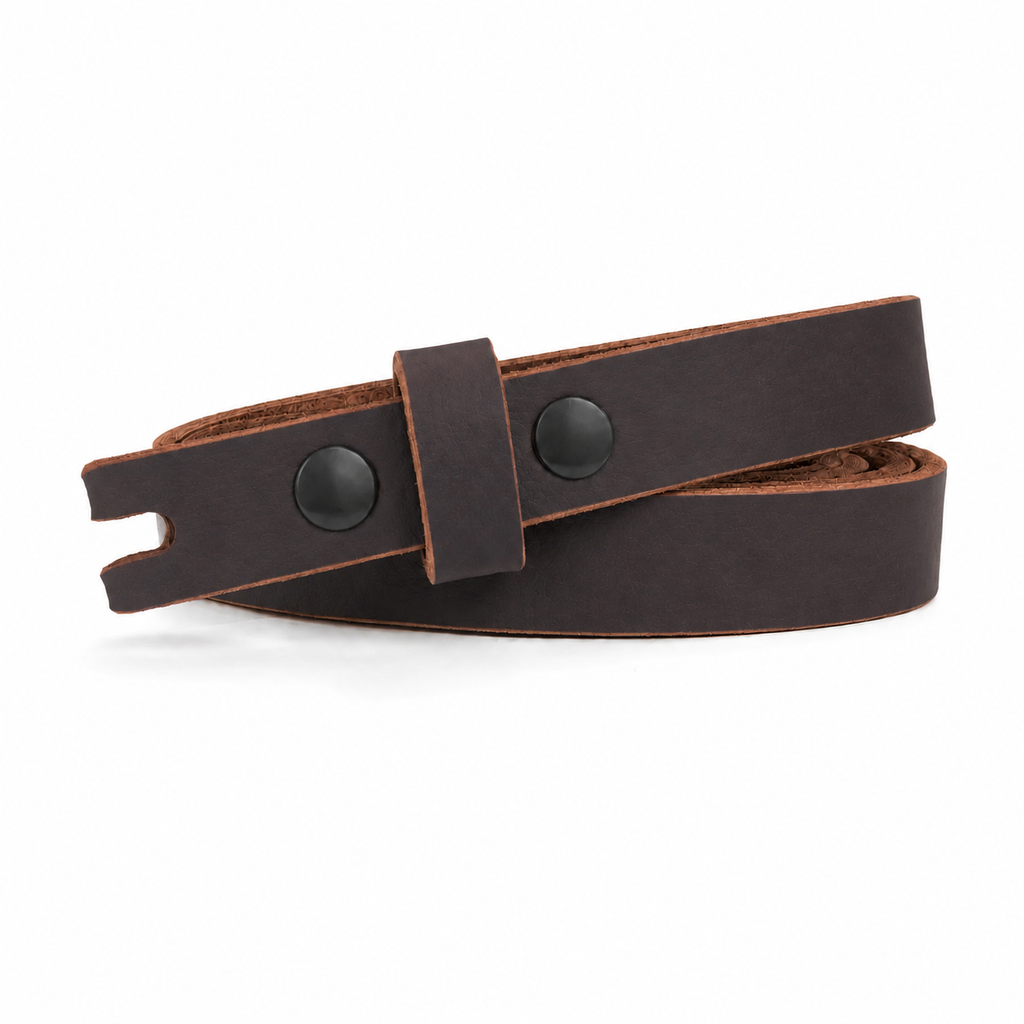 title=Narrow Women's Leather Belt; color=Brown; hw_color=Black
