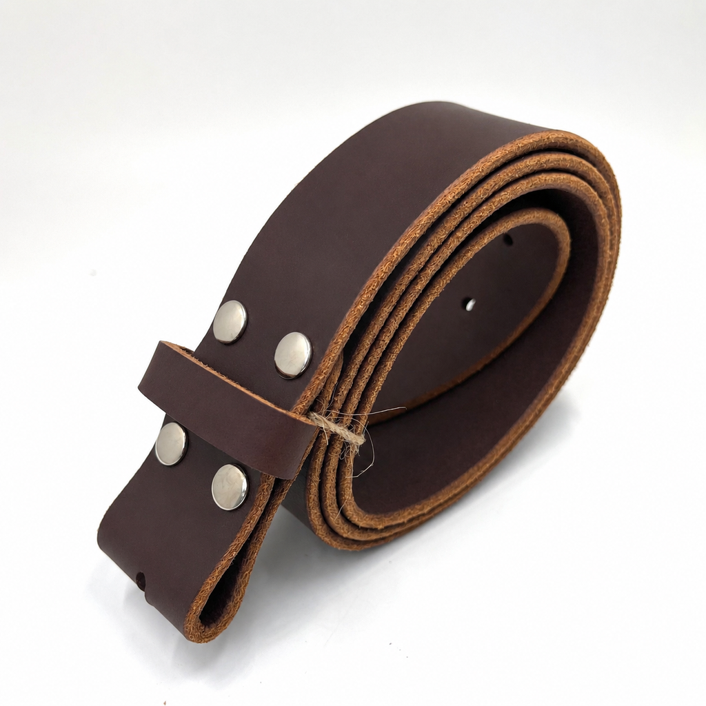 title=Buffalo Leather Belt; color=Brown; hw=Chicago Screws; hw_color=Nickel