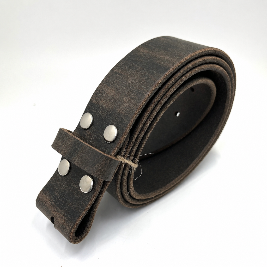 title=Buffalo Leather Belt; color=Crazy Horse; hw=Premium Snaps, Chicago Screws; hw_color=Nickel