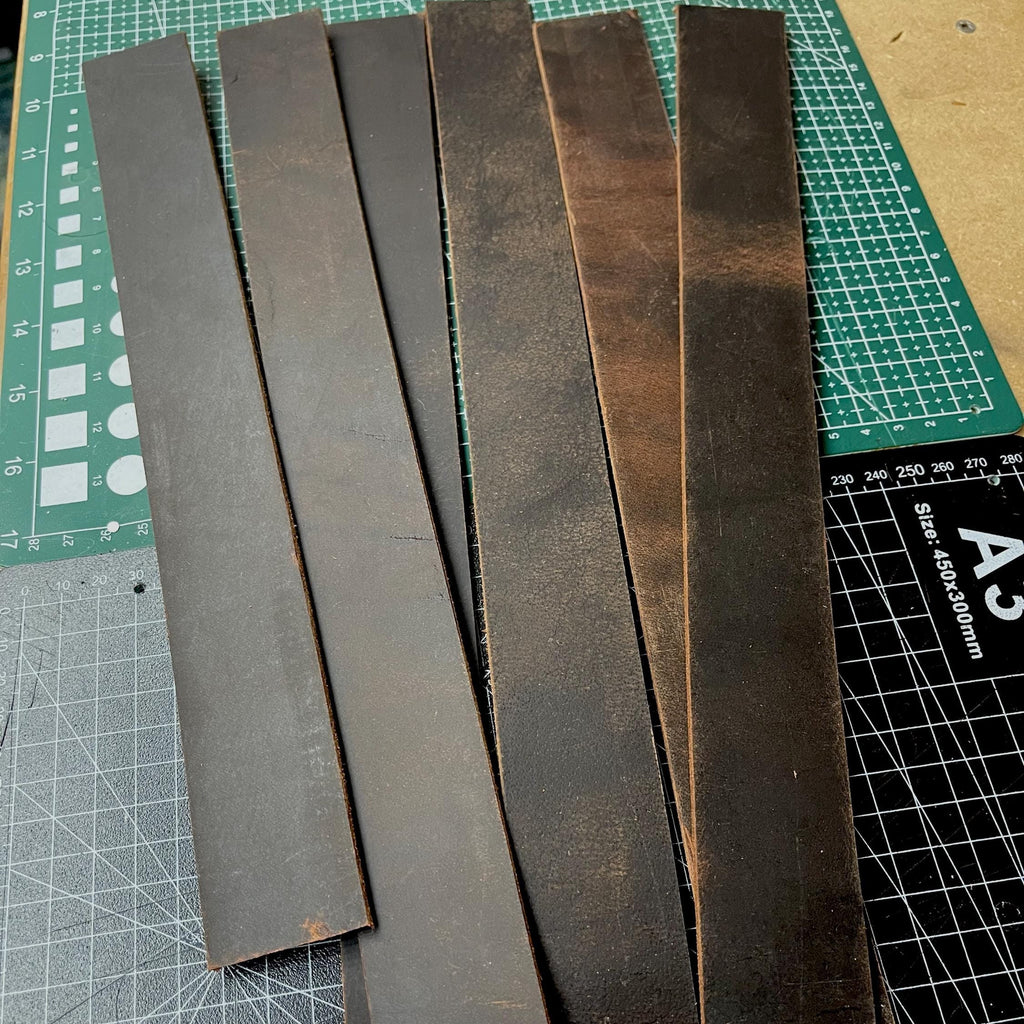DIY Leather Strap Kit — 6 Buffalo Pieces, 7-8 oz, Mixed Colors
