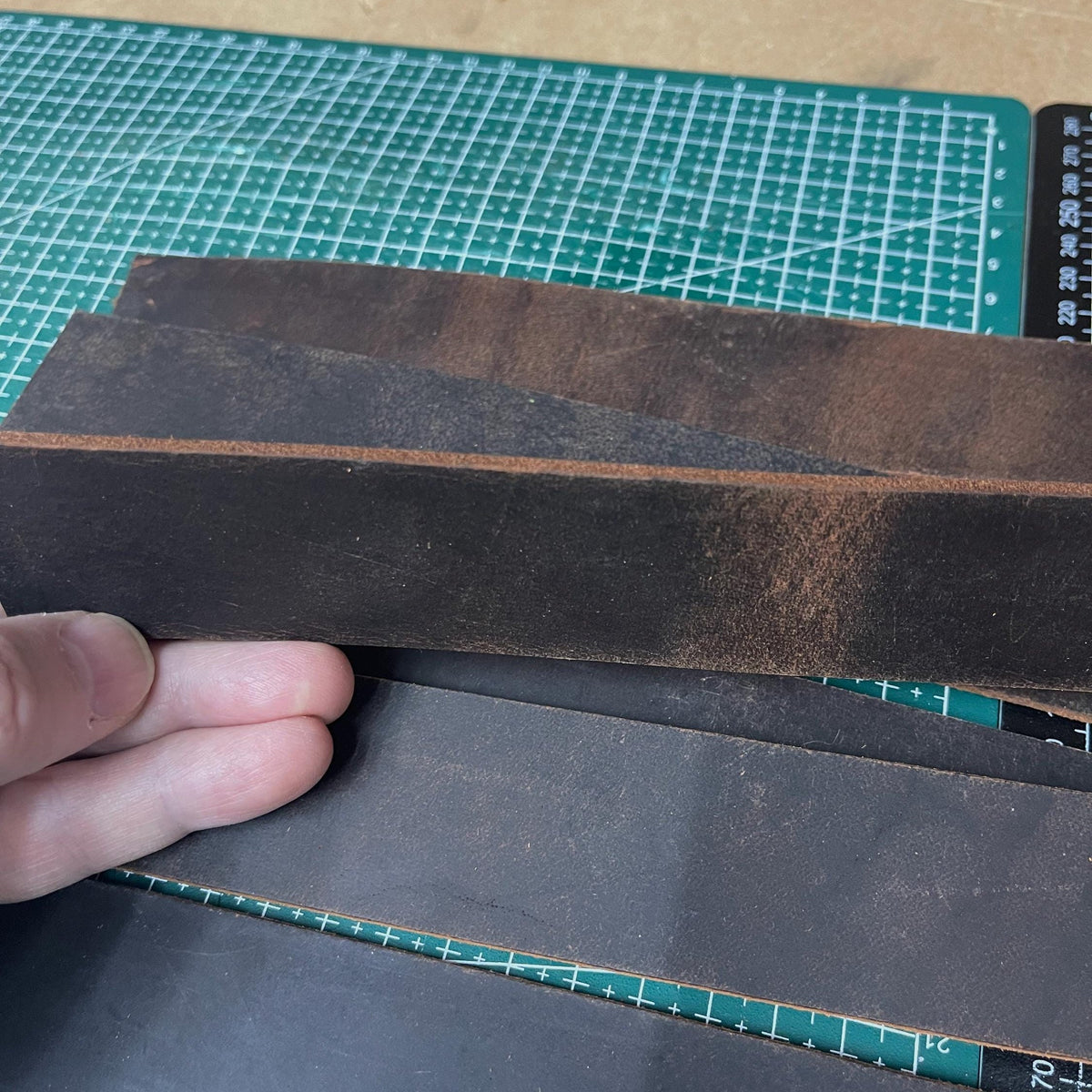 DIY Leather Strap Kit — 6 Buffalo Pieces, 7-8 oz, Mixed Colors