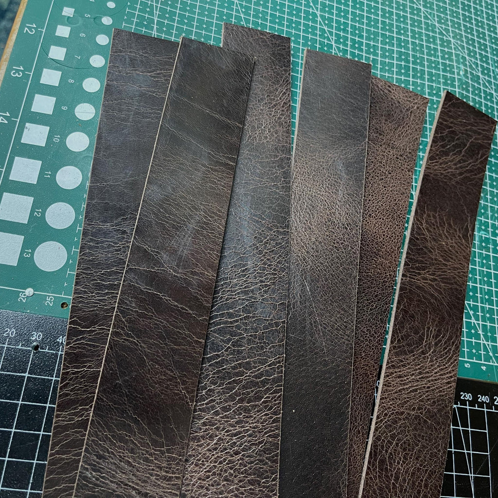 DIY Leather Strap Kit — 6 Buffalo Pieces, 7-8 oz, Mixed Colors