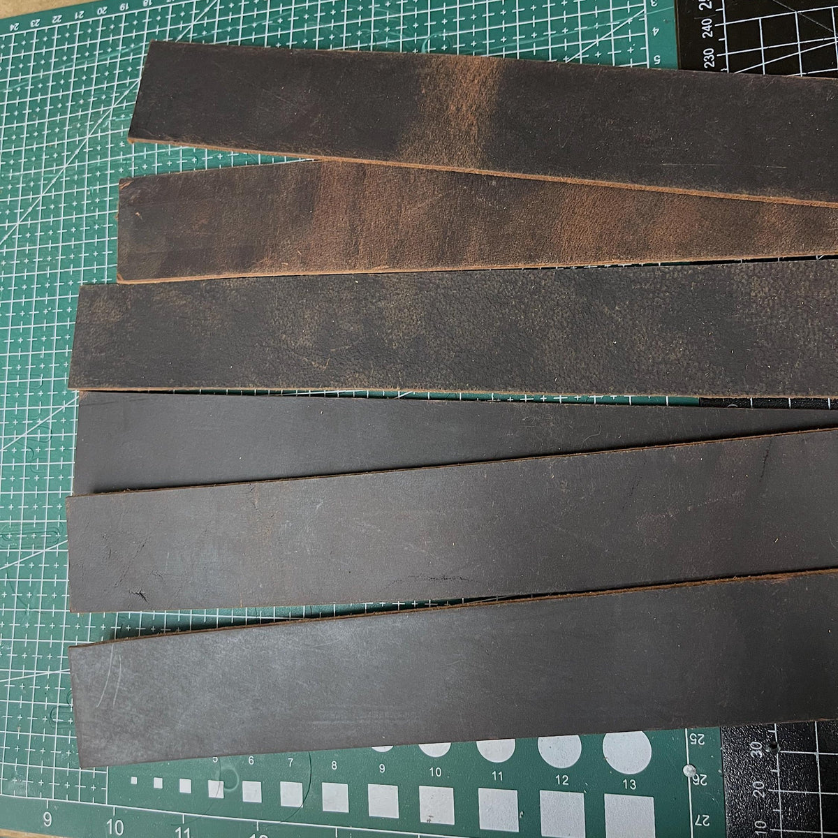 DIY Leather Strap Kit — 6 Buffalo Pieces, 7-8 oz, Mixed Colors