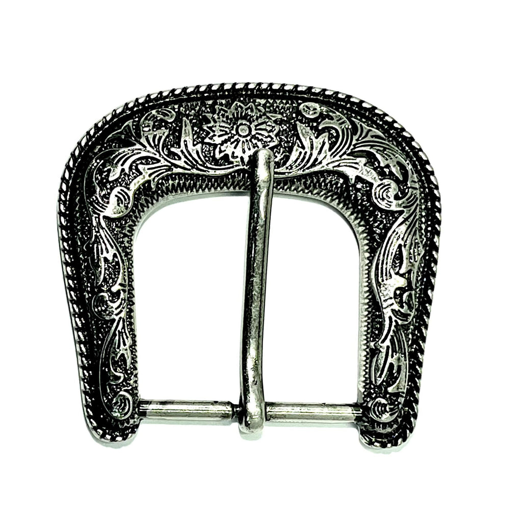 Western Floral Buckle Set 1.5" (38mm) — Buckle, Loop, Tip