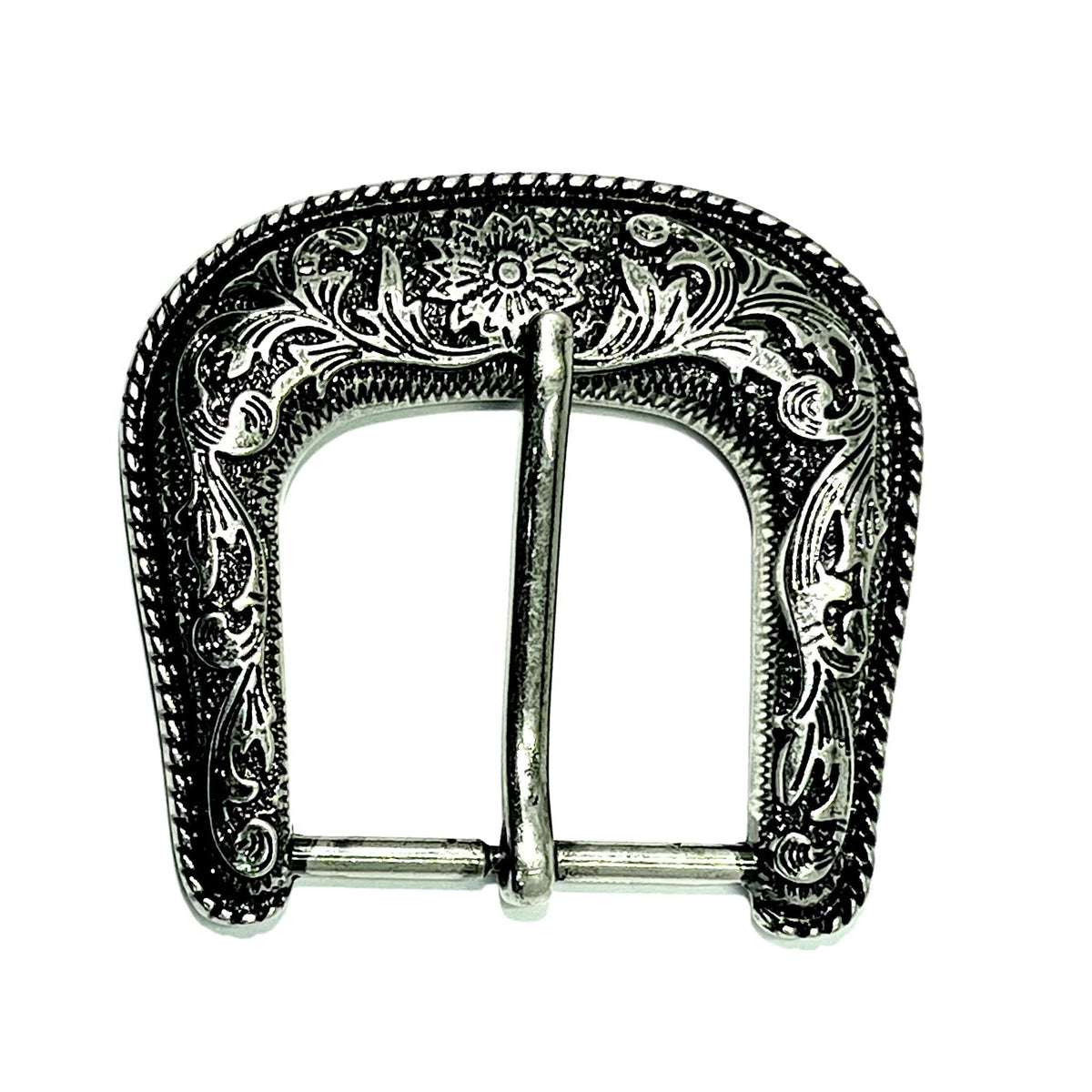 Western Floral Buckle Set 1.5" (38mm) — Buckle, Loop, Tip