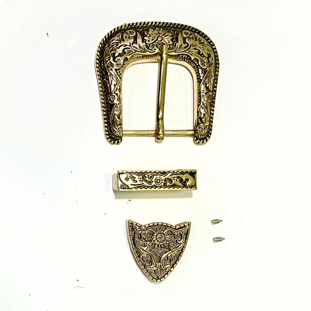 Western Cowboy Buckle Set — 1" or 1.5" Belts, Antique Gold or Nickel