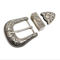 Western Floral Buckle Set 1.5" (38mm) — Buckle, Loop, Tip