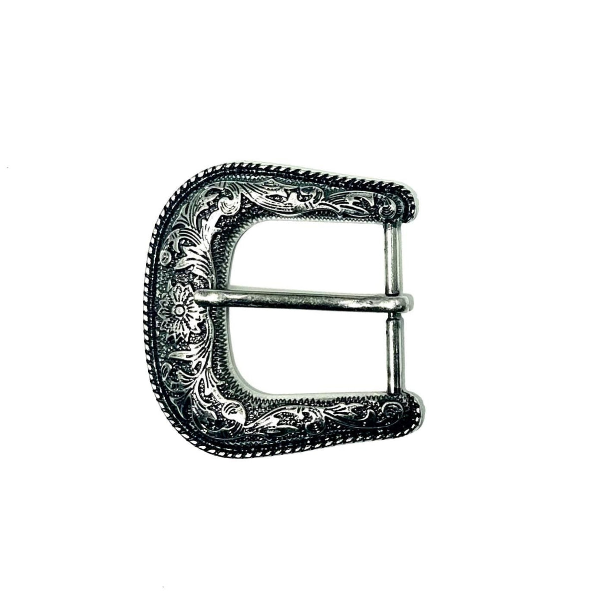 Western Floral Buckle Set 1.5" (38mm) — Buckle, Loop, Tip