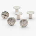 Floral Chicago Screws — 1/4" Post, Western Leather Hardware