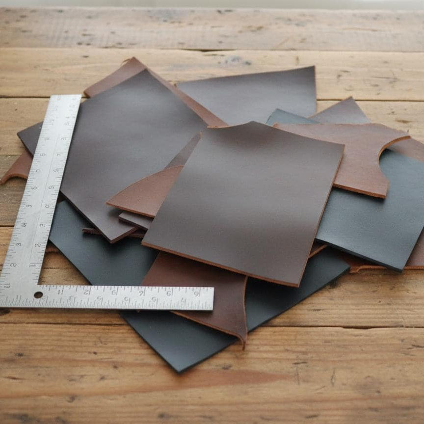Buffalo Leather Scraps — 2 lb Bag, 8-10 oz Mixed Colors