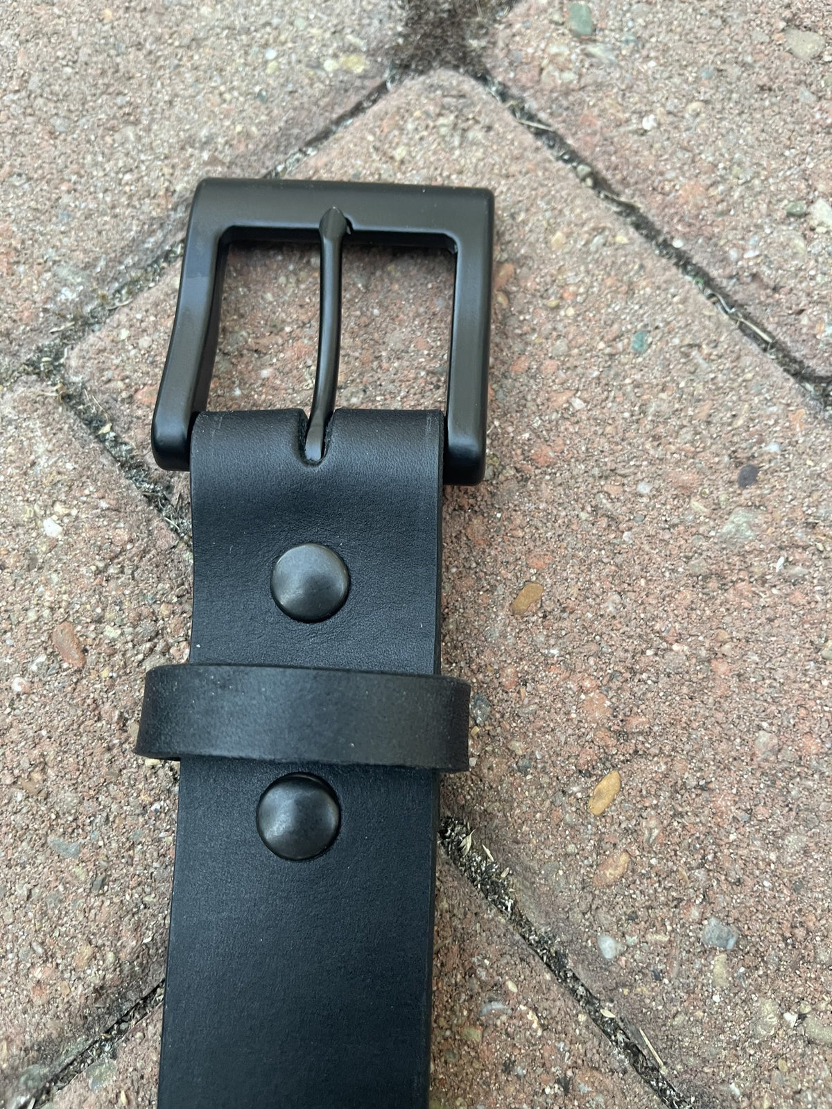 Black English Bridle belt, buckle and black Hasi-Hato snaps, real photo